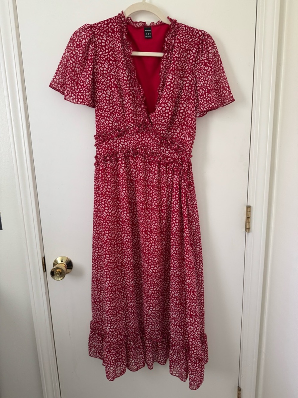 Red Floral Midi Dress - Unbranded